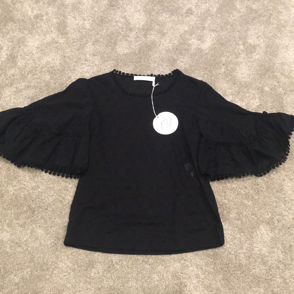 NWT See by Chloe Flounce Sleeve Cotton Blouse